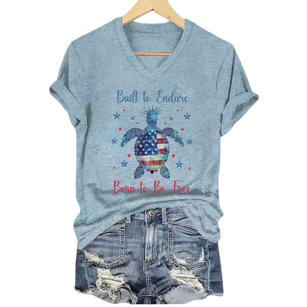 4th Of July Sea Turtle Built To Endure Born To Be Free Shirt 4th Of July Sea Turtle Built To Endure Born To Be Free Shirt