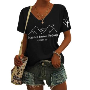 Pray For London Kentucky Psalm 46 1 Faith Cross Shirt2