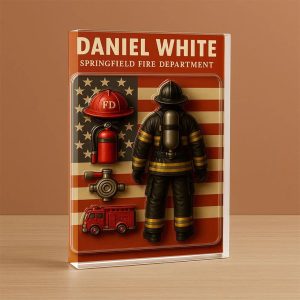 Personalized Springfield Fire Department Acrylic Block Plaque 1