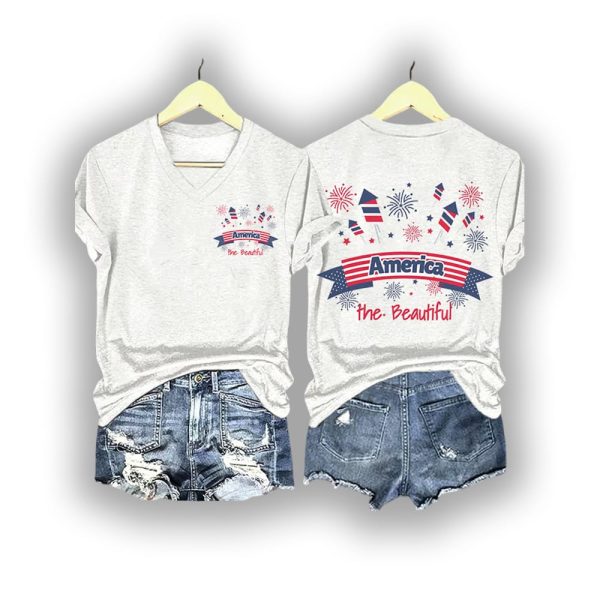 America The Beautiful Fireworks Two-Sided Shirt