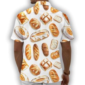 Bread Print Mens Pocket Short Sleeve Shirts1