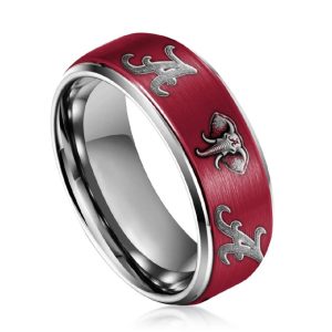 Crimson Tide Silver Tungsten Couples Rings2