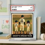 Baseball Card Daddy's Dream Team Personalized Acrylic Block Plaque