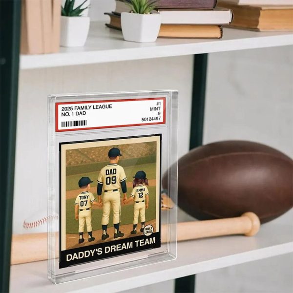 Baseball Card Daddy’s Dream Team Personalized Acrylic Block Plaque