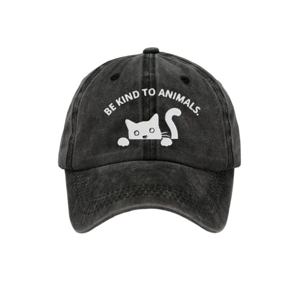 Black Cat Be Kind To Animals Hat