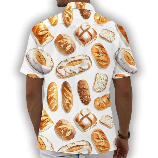 Bread Print Men’s Pocket Short Sleeve Shirts