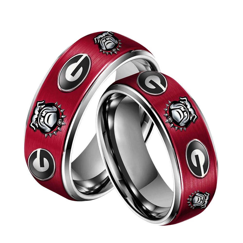 Bulldogs Silver Tungsten Rings Bulldogs Silver Tungsten Rings