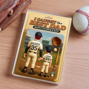 We Caught the Best Dad Baseball Custom Figure Personalized Acrylic Block Plaque 2