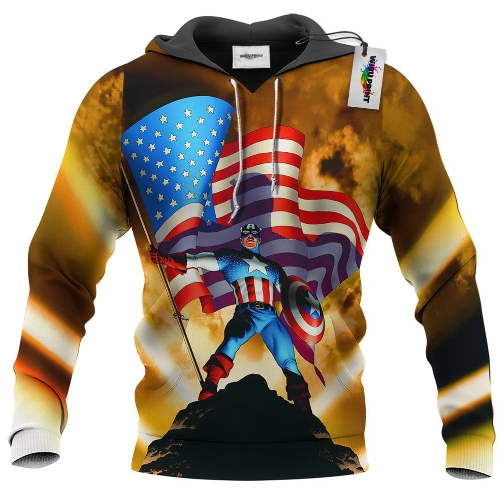 Captain America Celebrate July 4th Hoodie Captain America Celebrate July 4th Hoodie