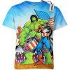 Captain America Spider Man Hulk July 4th Shirt