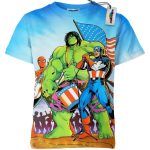 Captain America Spider Man Hulk July 4th Shirt