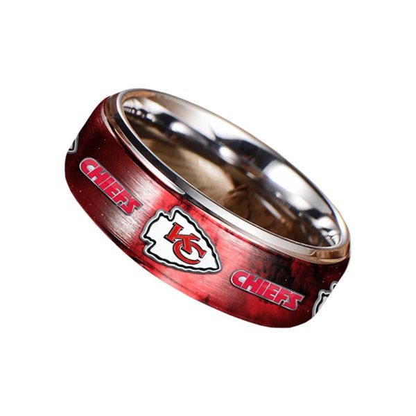 Chiefs Silver Tungsten Rings