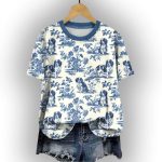 Chinese Style Background Charles Dog Pattern Shirt