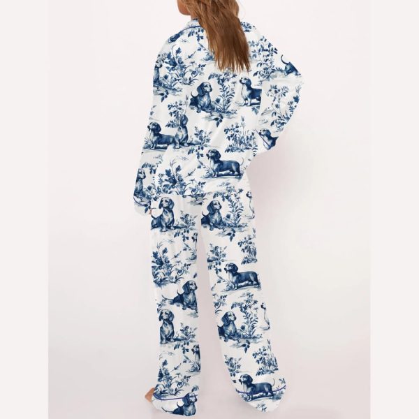 Chinoiserie Dachshund Silky Satin Pajama Set