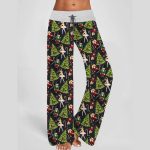 Christmas Nutcracker Ballet Contrast Wide Leg Pants For Women