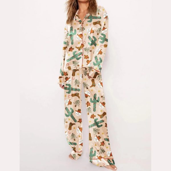 Christmas Western Cowboy Boots Pajama Set