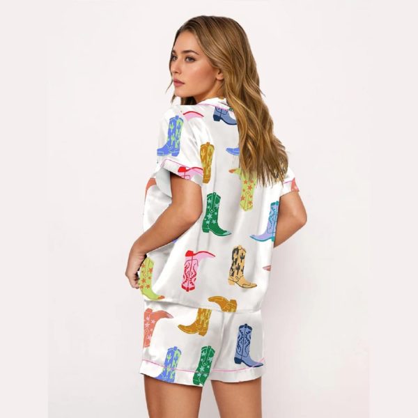 Colorful Cowboy Boot Pajama Set