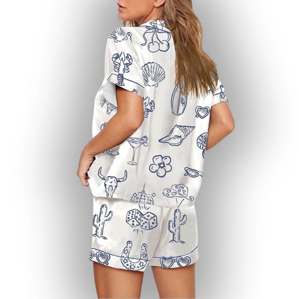 Cowgirl Coastal Bachelorette Hand Drawn Whimsical Pajama Set