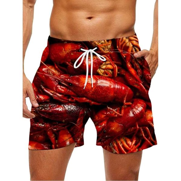 Crayfish Print Men’s Pocket Short Sleeve Shirts