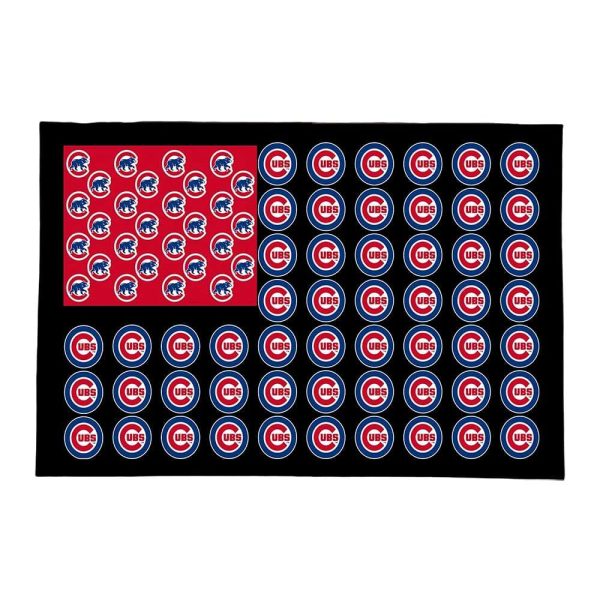 Cubs American Flag Doormat