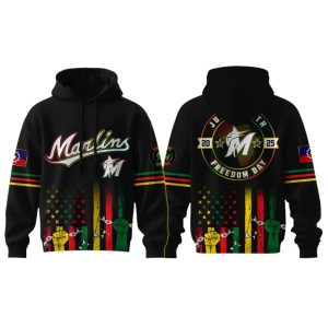 2025 Marlins Juneteenth Freedom Day Hoodie