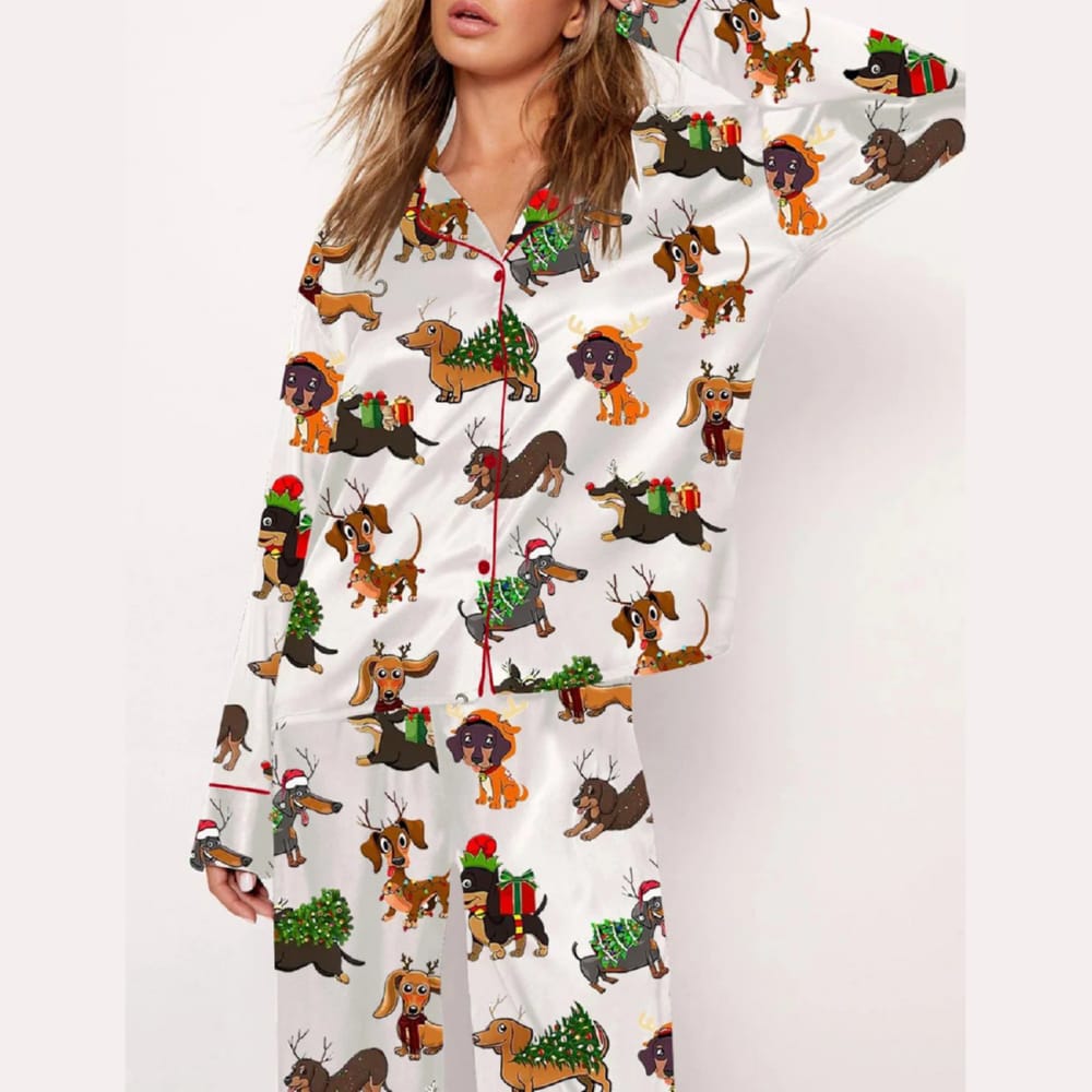Dachshund Christmas Wiener Dog Pajama Set Dachshund Christmas Wiener Dog Pajama Set