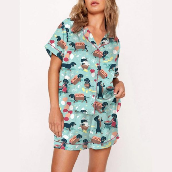 Dachshund Hot Dogs Pajama Set