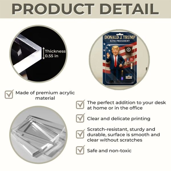 Donald Trump 47th President Acrylic Plaque Block