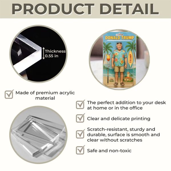 Donald Trump Summer Tropical Acrylic Block Plaque