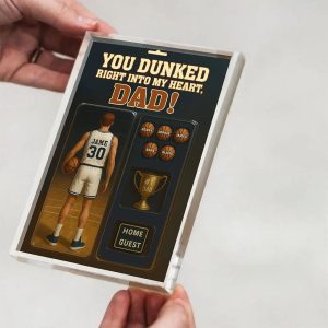 You Dunked Right Into My Heart Dad Basketball Custom Figure Acrylic Block Plaque 3