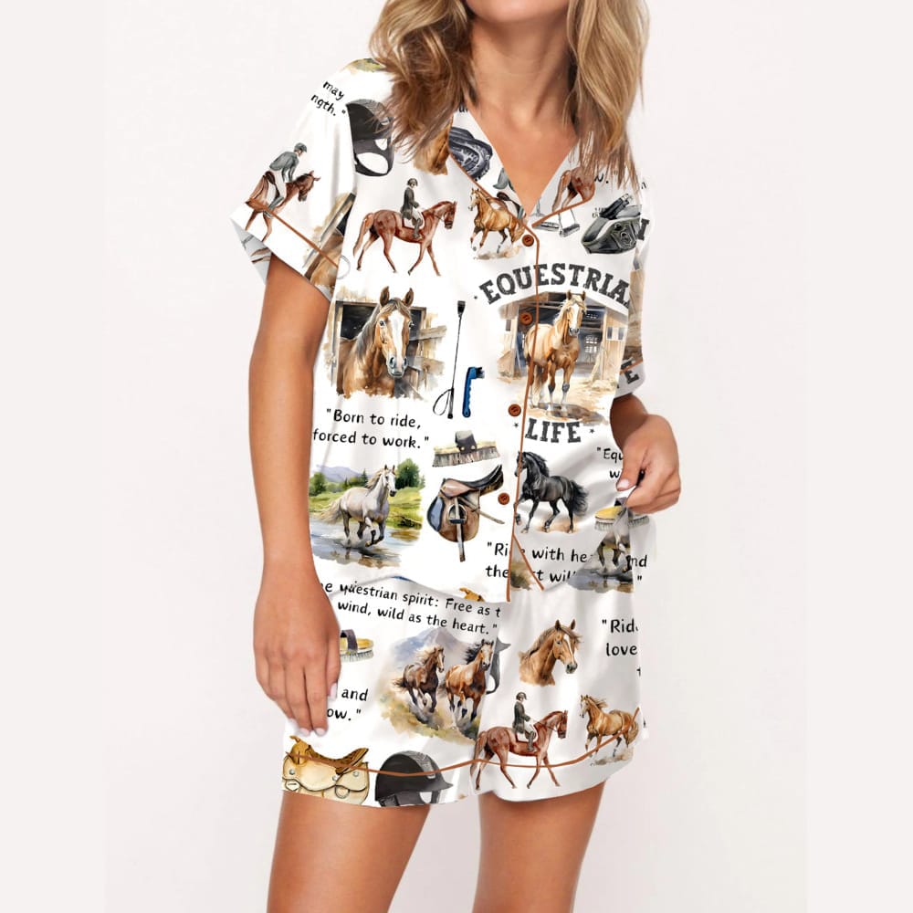 Equestrian Life Silky Satin Pajama Set Equestrian Life Silky Satin Pajama Set