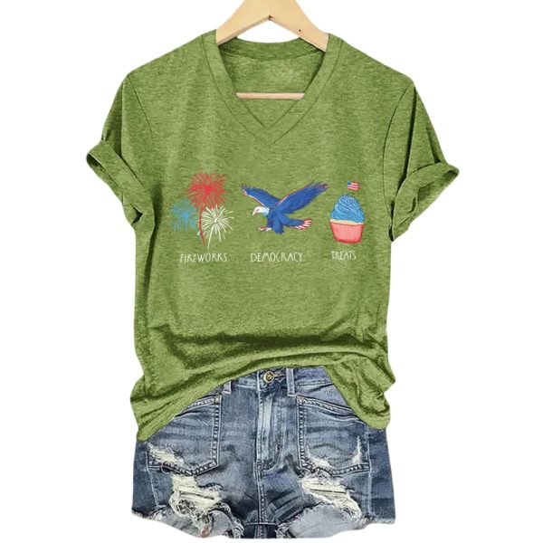 Fireworks Democracy Treats Independence Day FDT Shirt