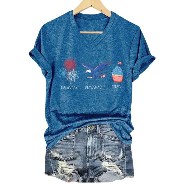 Fireworks Democracy Treats Independence Day FDT Shirt