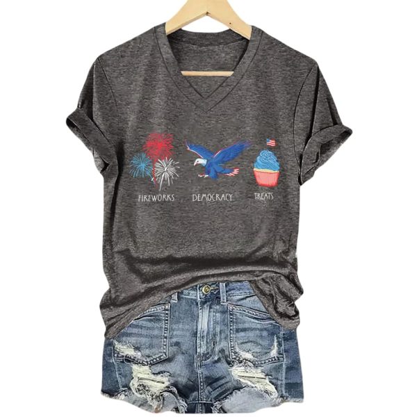 Fireworks Democracy Treats Independence Day FDT Shirt