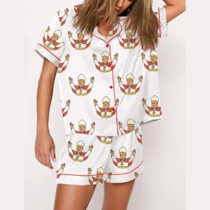 Pope Leo XIV Catholic Print Pajama Set1