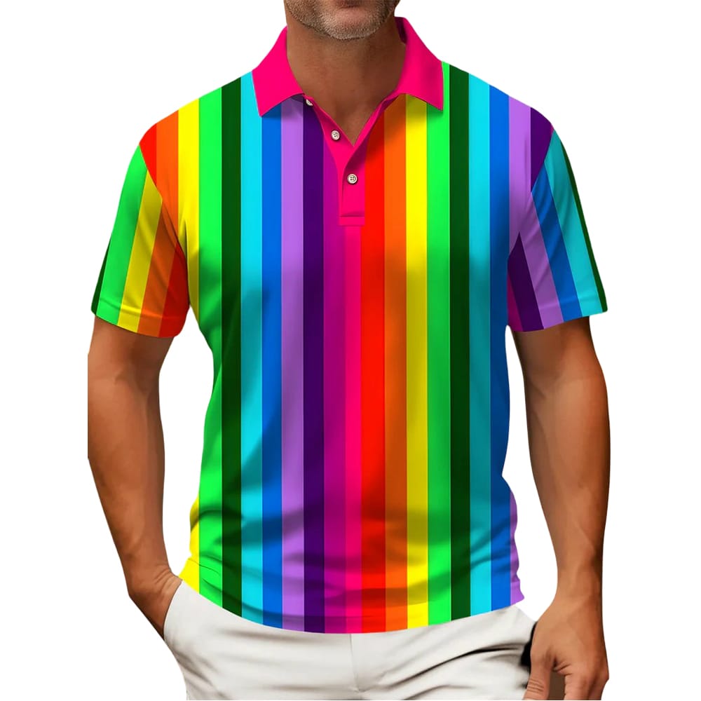 Geometry Mens Short Sleeve Button Polo Shirt Geometry Men's Short Sleeve Button Polo Shirt