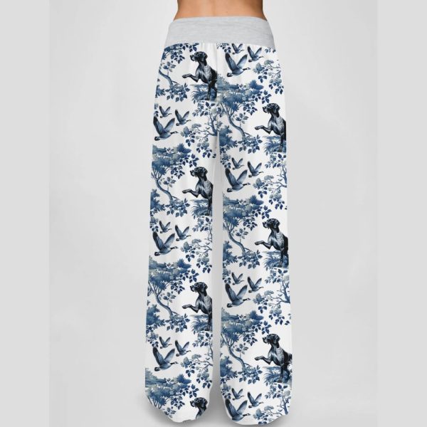 German Shorthaired Pointer Contrast Wide Leg Pants For Women