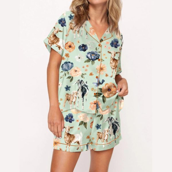 Goat Farm Floral Silky Satin Pajama Set