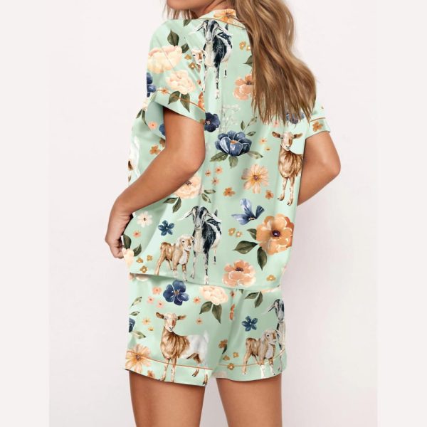 Goat Farm Floral Silky Satin Pajama Set