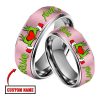 Grnch Custom Name Silver Tungsten Couples Rings