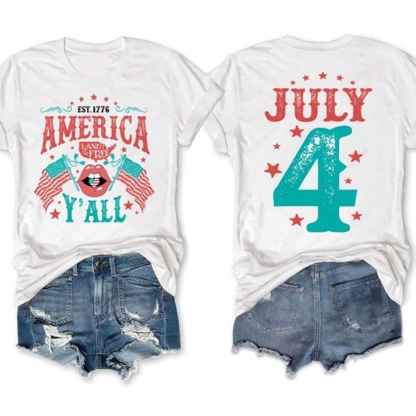 Groovy America Y’all 4th Of July T-Shirt