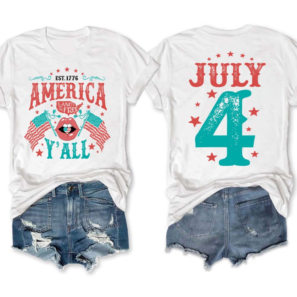Groovy America Yall 4th Of July T Shirt 1 Groovy America Y'all 4th Of July T-Shirt