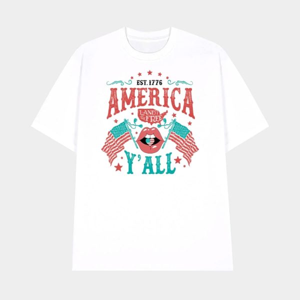 Groovy America Y’all 4th Of July T-Shirt