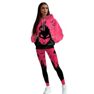 Pink Nightmare Before Christmas Combo Hoodie And Leggings1