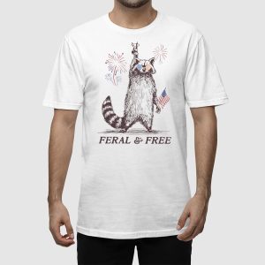 Raccoon Feral And Free 4th Of July Shirt 2