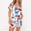 Independence Day Western Silky Satin Pajama Set