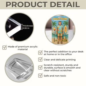 Donald Trump Summer Tropical Acrylic Block Plaque 2