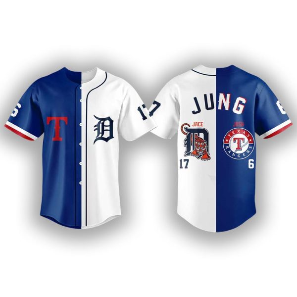 Jace Jung Josh Jung Tigers x Rangers Jersey