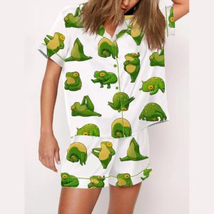 Cute Yoga Frogs Pajama Set1