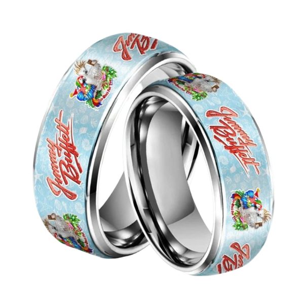 Jimmy Buffett Silver Tungsten Rings